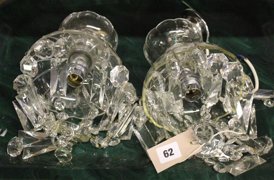 Pr small glass chandeliers